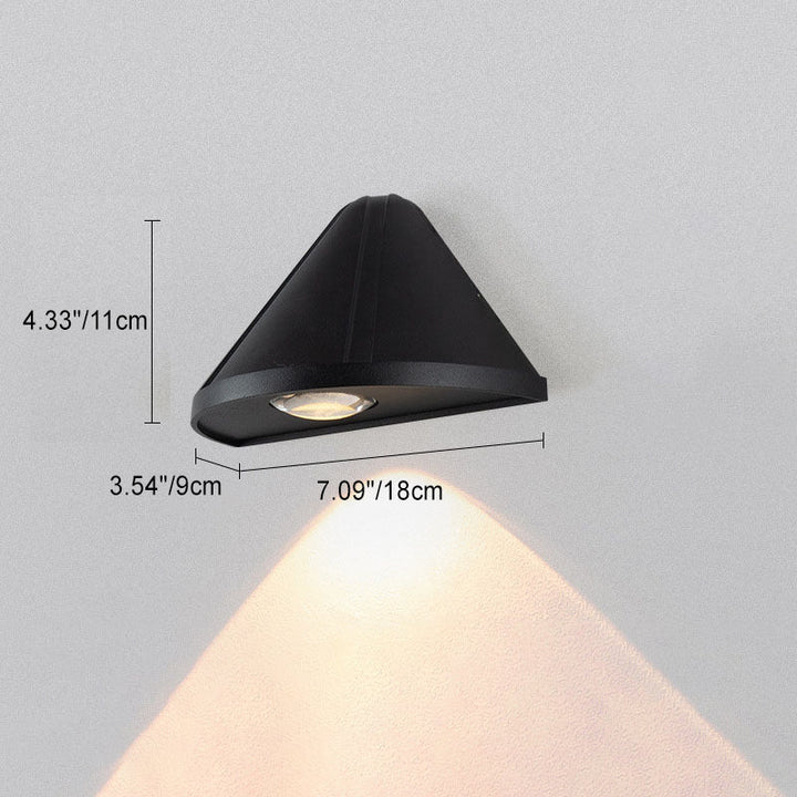 Modern Minimalist Triangle Waterproof Lens Aluminum LED Wall Sconce Lamp For Outdoor Patio | Kalsten