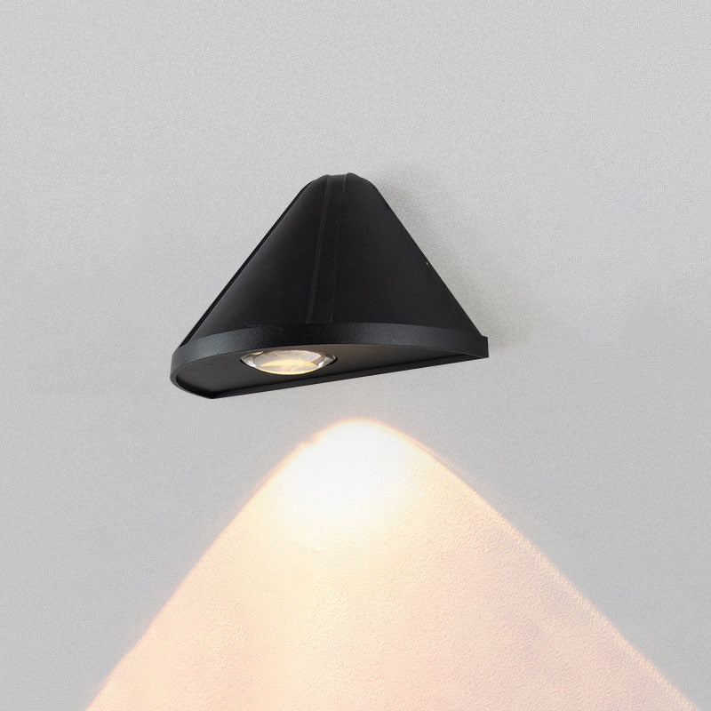 Modern Minimalist Triangle Waterproof Lens Aluminum LED Wall Sconce Lamp For Outdoor Patio | Kalsten