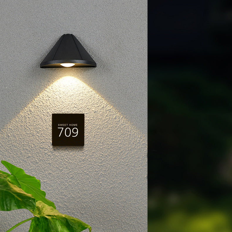 Modern Minimalist Triangle Waterproof Lens Aluminum LED Wall Sconce Lamp For Outdoor Patio | Kalsten