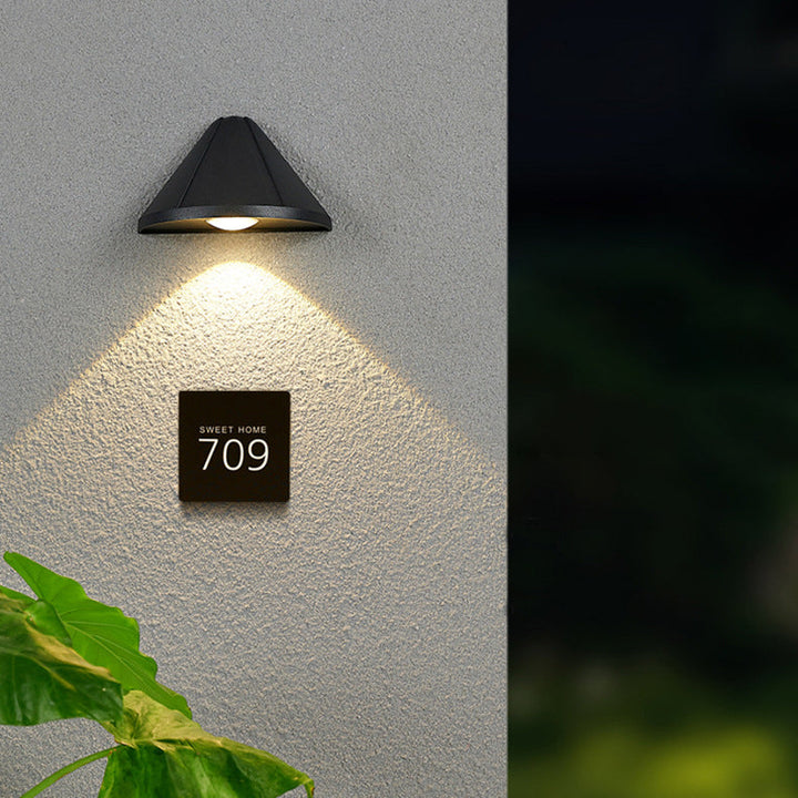 Modern Minimalist Triangle Waterproof Lens Aluminum LED Wall Sconce Lamp For Outdoor Patio | Kalsten