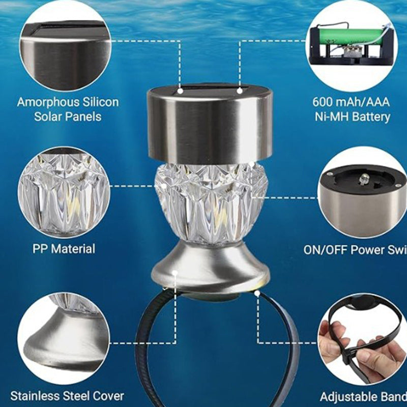 Modern Simplicity Solar Waterproof PP Stainless Steel Diamond Cylinder LED Landscape Lighting Outdoor Light For Garden | Kalsten