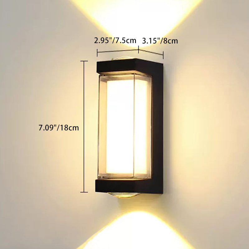 Modern Simplicity Waterproof Aluminum PC Cylinder Cuboid LED Wall Sconce Lamp For Outdoor Patio | Kalsten