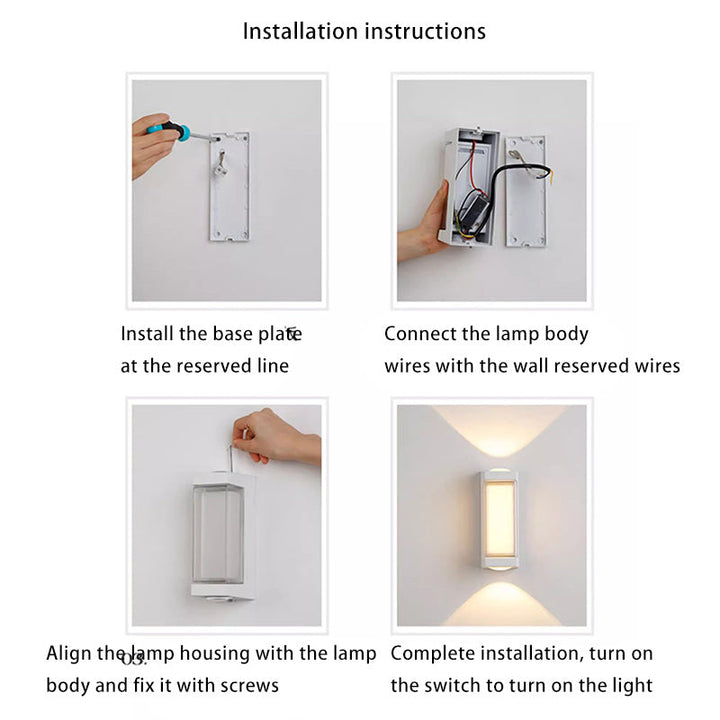 Modern Simplicity Waterproof Aluminum PC Cylinder Cuboid LED Wall Sconce Lamp For Outdoor Patio | Kalsten