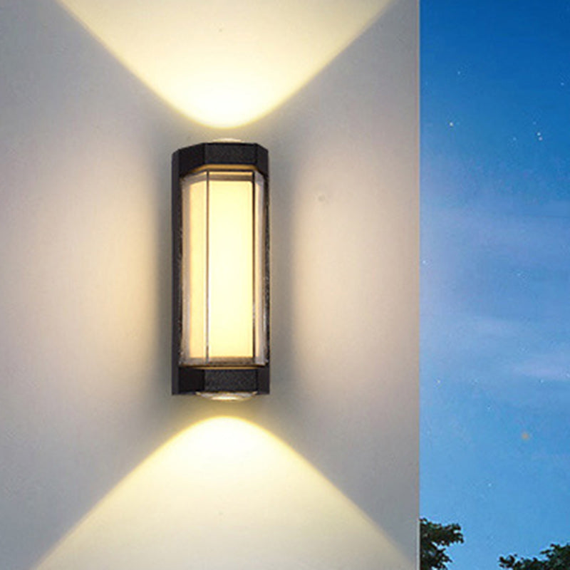 Modern Simplicity Waterproof Aluminum PC Cylinder Cuboid LED Wall Sconce Lamp For Outdoor Patio | Kalsten
