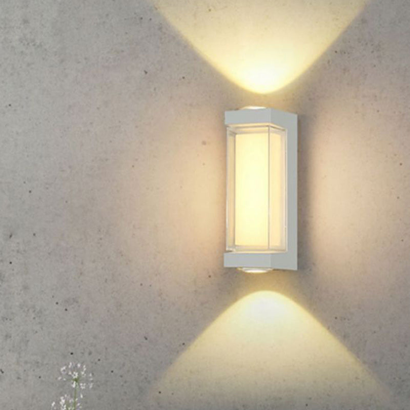 Modern Simplicity Waterproof Aluminum PC Cylinder Cuboid LED Wall Sconce Lamp For Outdoor Patio | Kalsten