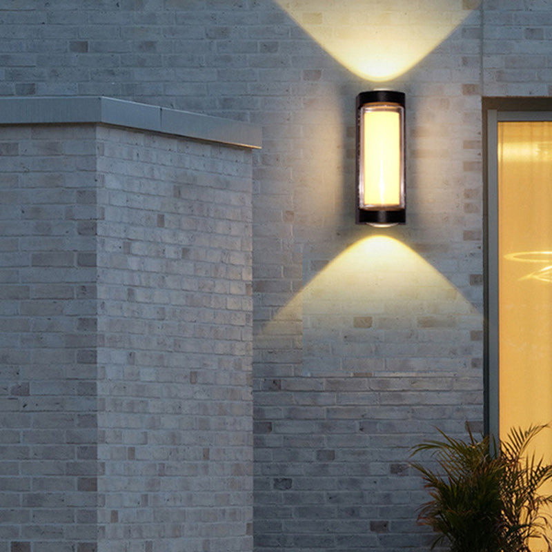 Modern Simplicity Waterproof Aluminum PC Cylinder Cuboid LED Wall Sconce Lamp For Outdoor Patio | Kalsten