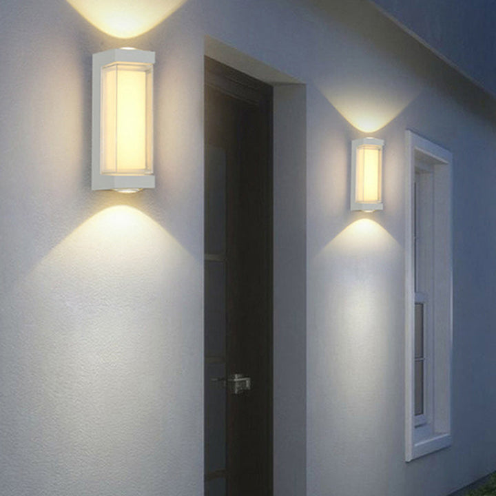 Modern Simplicity Waterproof Aluminum PC Cylinder Cuboid LED Wall Sconce Lamp For Outdoor Patio | Kalsten