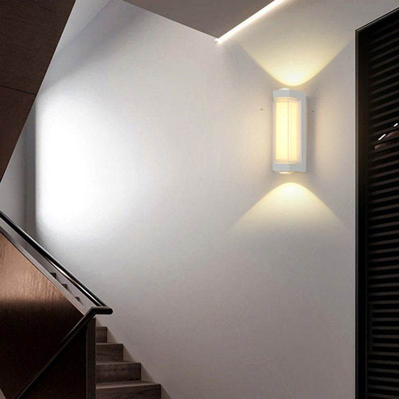 Modern Simplicity Waterproof Aluminum PC Cylinder Cuboid LED Wall Sconce Lamp For Outdoor Patio | Kalsten