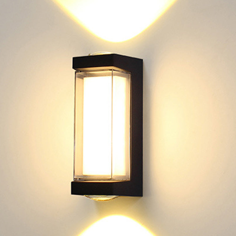 Modern Simplicity Waterproof Aluminum PC Cylinder Cuboid LED Wall Sconce Lamp For Outdoor Patio | Kalsten