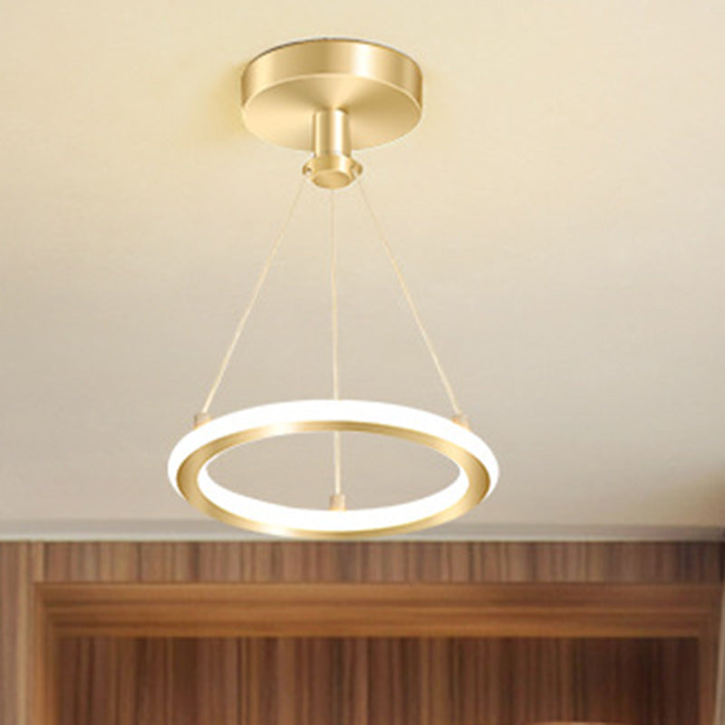Kalsten | Contemporary Nordic Round Metal Silica LED Semi-Flush Mount Ceiling Light for Corridor