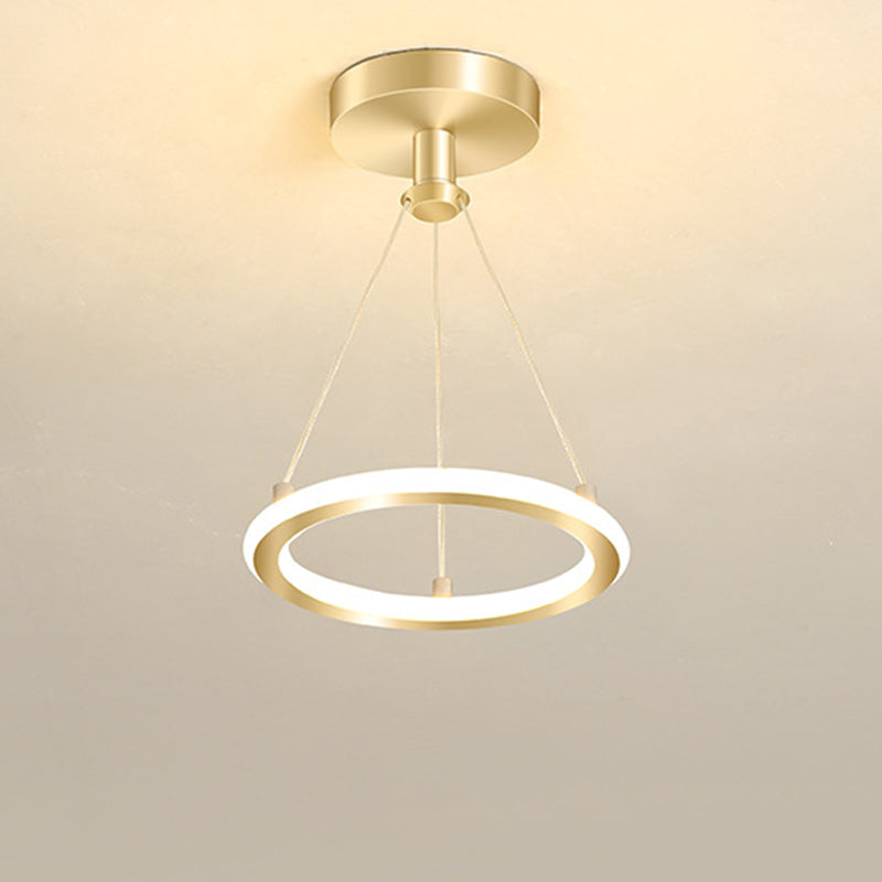 Kalsten | Contemporary Nordic Round Metal Silica LED Semi-Flush Mount Ceiling Light for Corridor