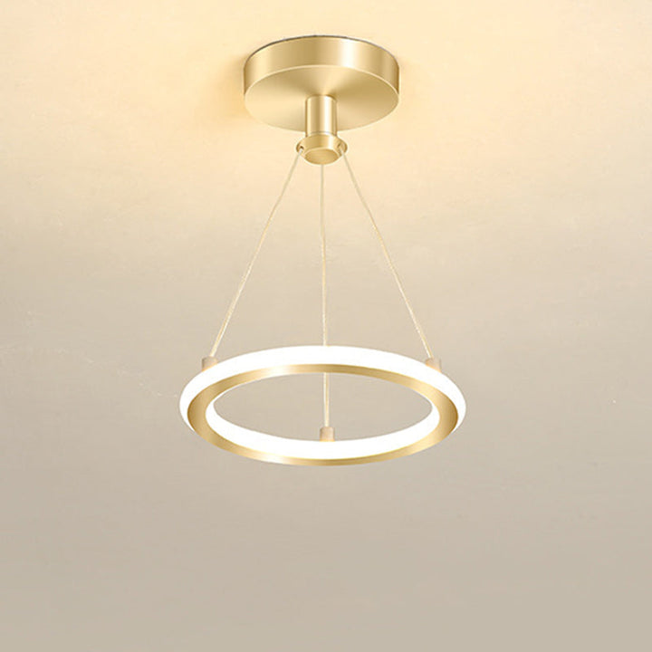 Kalsten | Contemporary Nordic Round Metal Silica LED Semi-Flush Mount Ceiling Light for Corridor