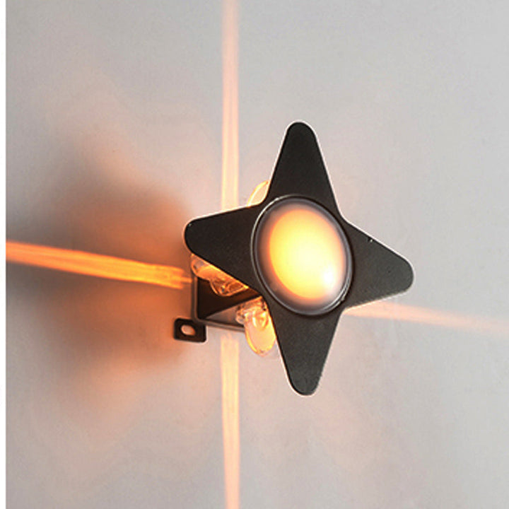 Contemporary Creative Waterproof Aluminum Acrylic PC Cross Star LED Wall Sconce Lamp For Outdoor Patio | Kalsten