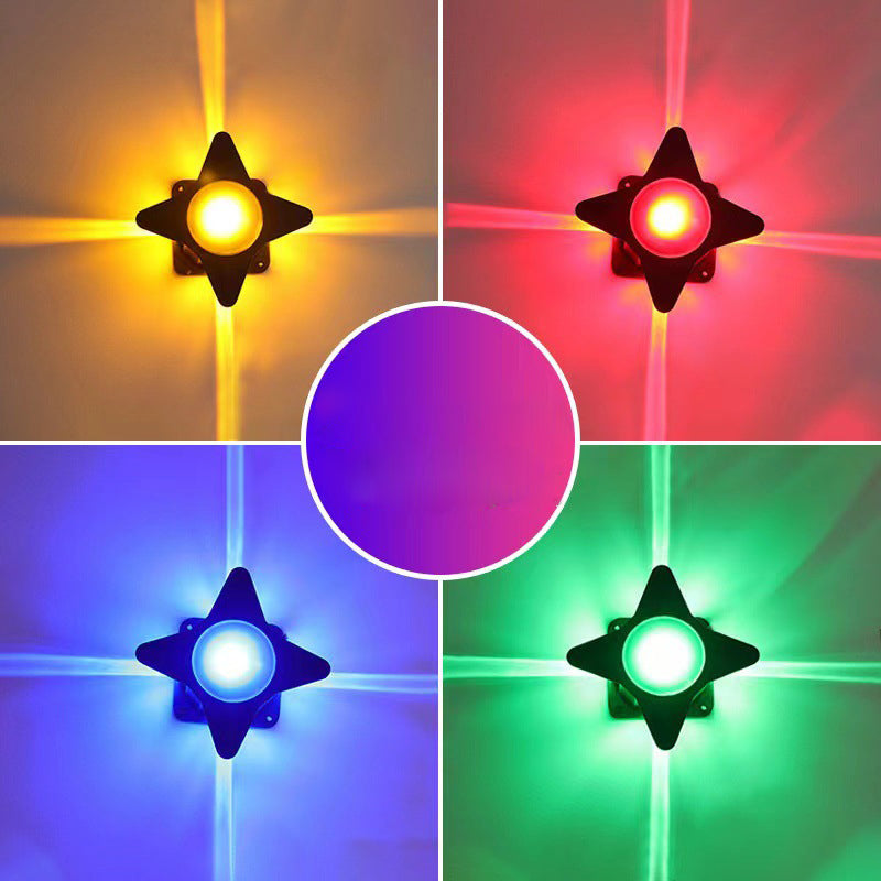 Contemporary Creative Waterproof Aluminum Acrylic PC Cross Star LED Wall Sconce Lamp For Outdoor Patio | Kalsten