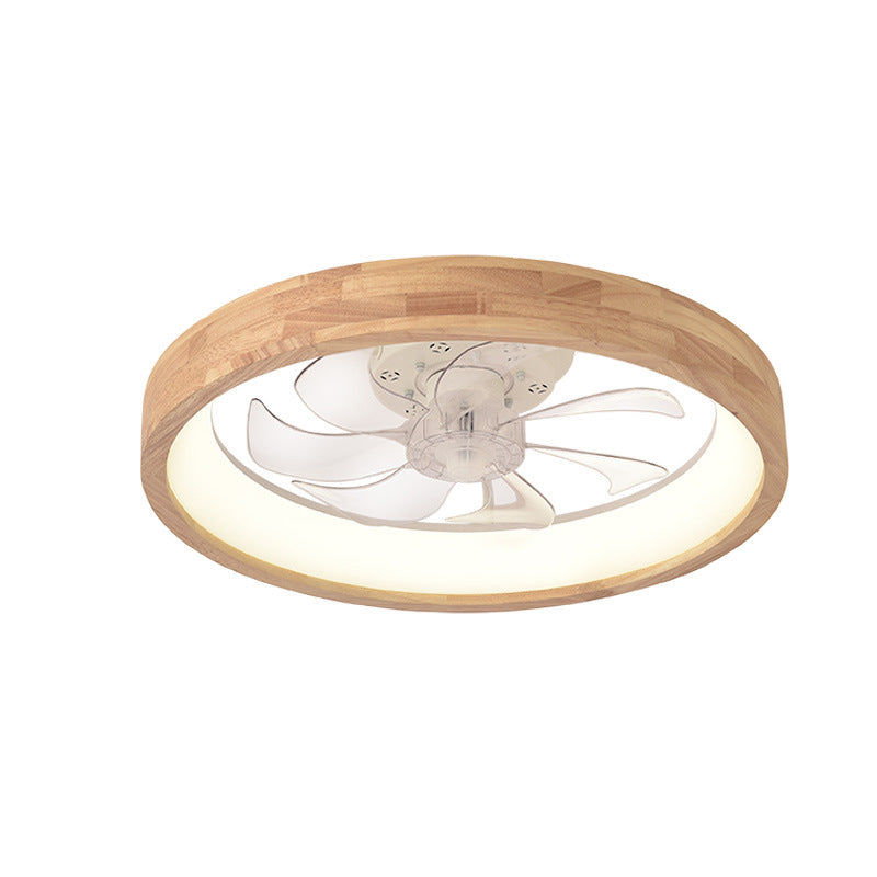 Ceiling Fan Light Solid Wood 19.6 in 60W LED Japanese Style Living Room Bedroom Modern Decorative Lighting | Kalsten