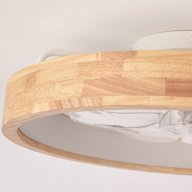 Ceiling Fan Light Solid Wood 19.6 in 60W LED Japanese Style Living Room Bedroom Modern Decorative Lighting | Kalsten