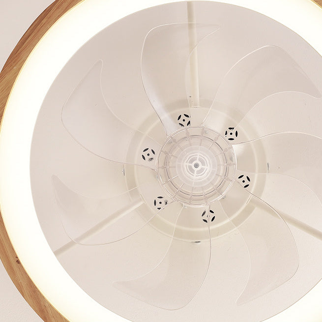 Ceiling Fan Light Solid Wood 19.6 in 60W LED Japanese Style Living Room Bedroom Modern Decorative Lighting | Kalsten