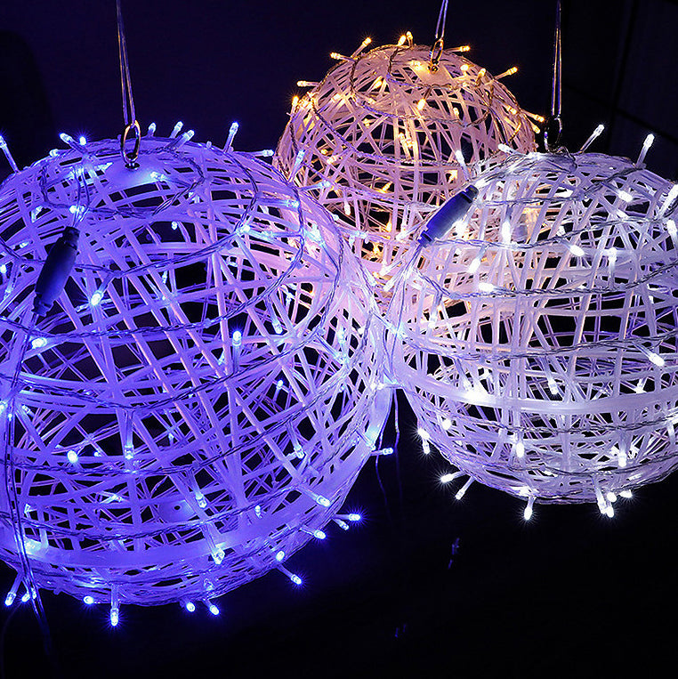 Modern Art Deco Solar Waterproof Weaving Ball Hanging PVC Plastic LED Outdoor Light Landscape Lighting For Garden | Kalsten