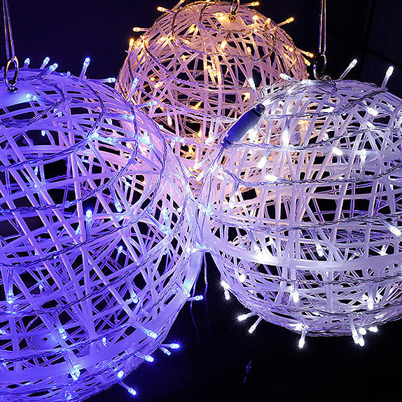 Modern Art Deco Solar Waterproof Weaving Ball Hanging PVC Plastic LED Outdoor Light Landscape Lighting For Garden | Kalsten