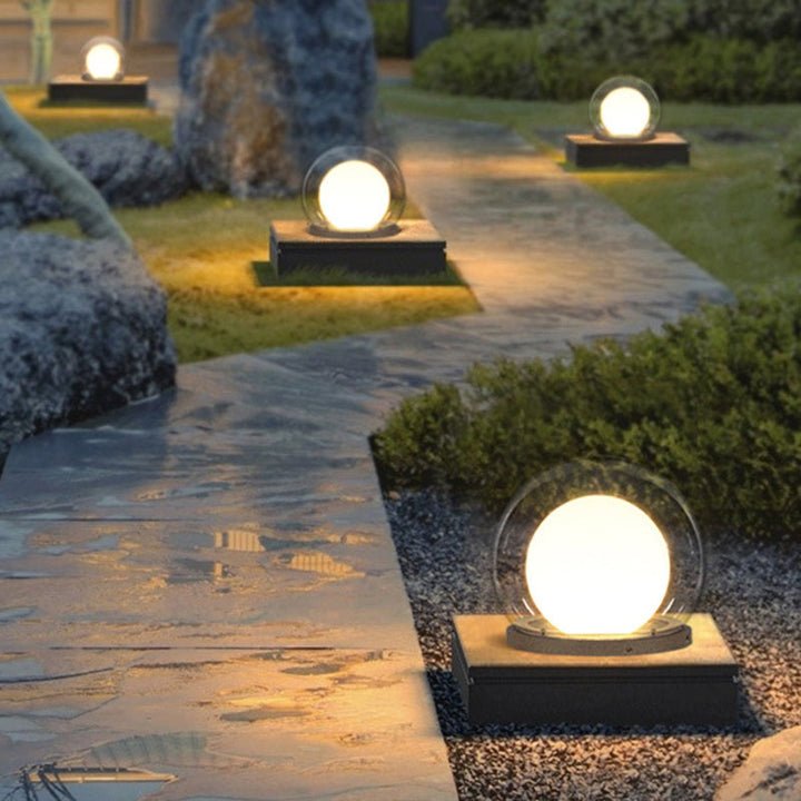 Modern Simplicity Solar Waterproof Stainless Steel PE PMMA Ball Moon 1-Light Outdoor Light For Garden | Kalsten