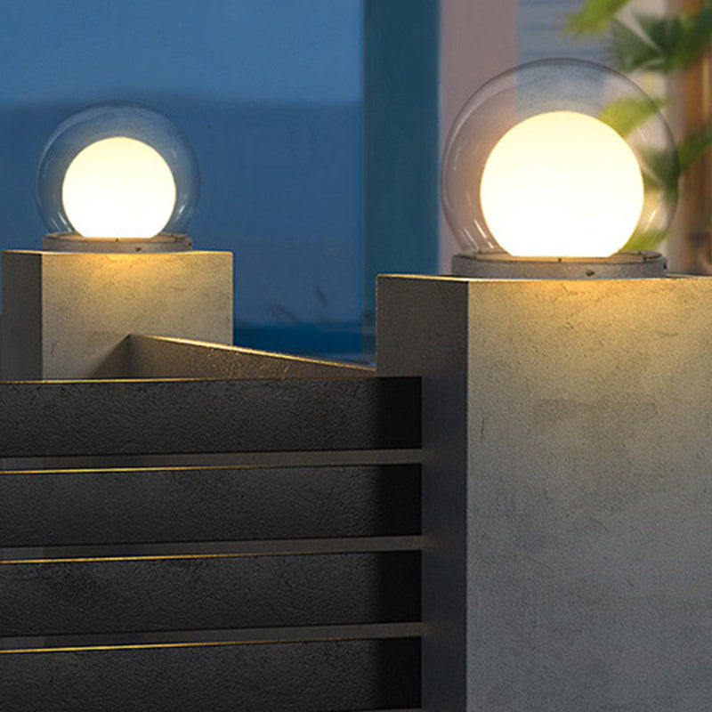Modern Simplicity Solar Waterproof Stainless Steel PE PMMA Ball Moon 1-Light Outdoor Light For Garden | Kalsten
