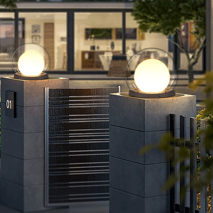 Modern Simplicity Solar Waterproof Stainless Steel PE PMMA Ball Moon 1-Light Outdoor Light For Garden | Kalsten