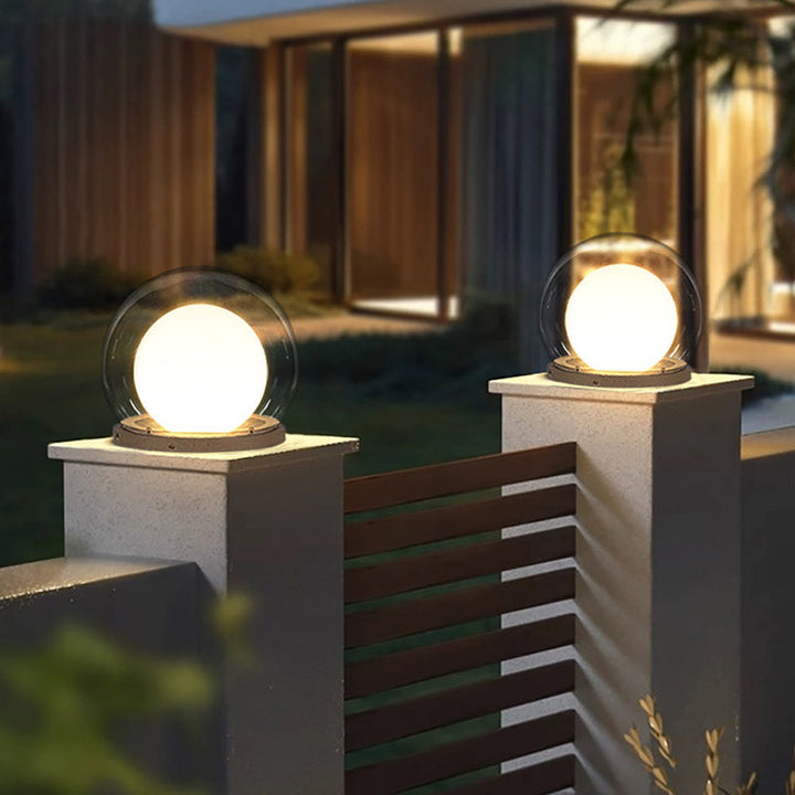 Modern Simplicity Solar Waterproof Stainless Steel PE PMMA Ball Moon 1-Light Outdoor Light For Garden | Kalsten