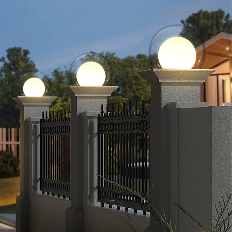 Modern Simplicity Solar Waterproof Stainless Steel PE PMMA Ball Moon 1-Light Outdoor Light For Garden | Kalsten