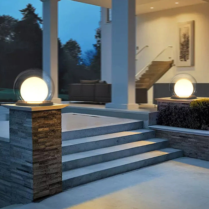 Modern Simplicity Solar Waterproof Stainless Steel PE PMMA Ball Moon 1-Light Outdoor Light For Garden | Kalsten