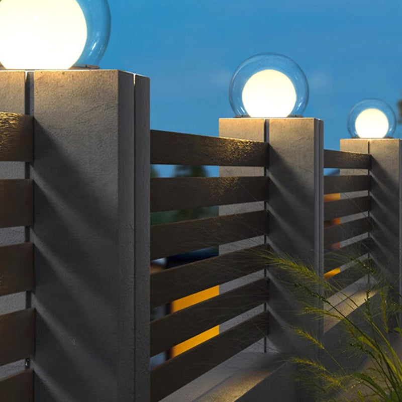 Modern Simplicity Solar Waterproof Stainless Steel PE PMMA Ball Moon 1-Light Outdoor Light For Garden | Kalsten