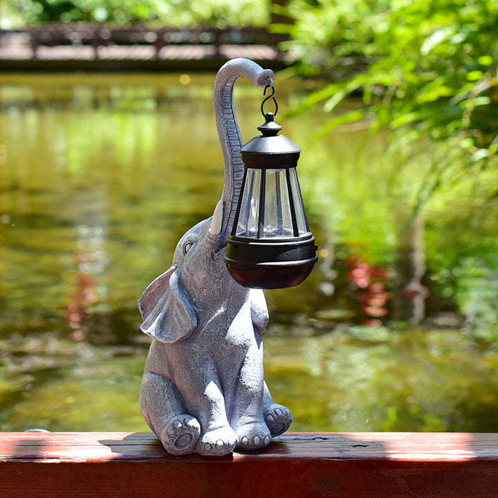 Contemporary Creative Solar Waterproof Resin Elephant LED Outdoor Light Landscape Lighting For Garden | Kalsten