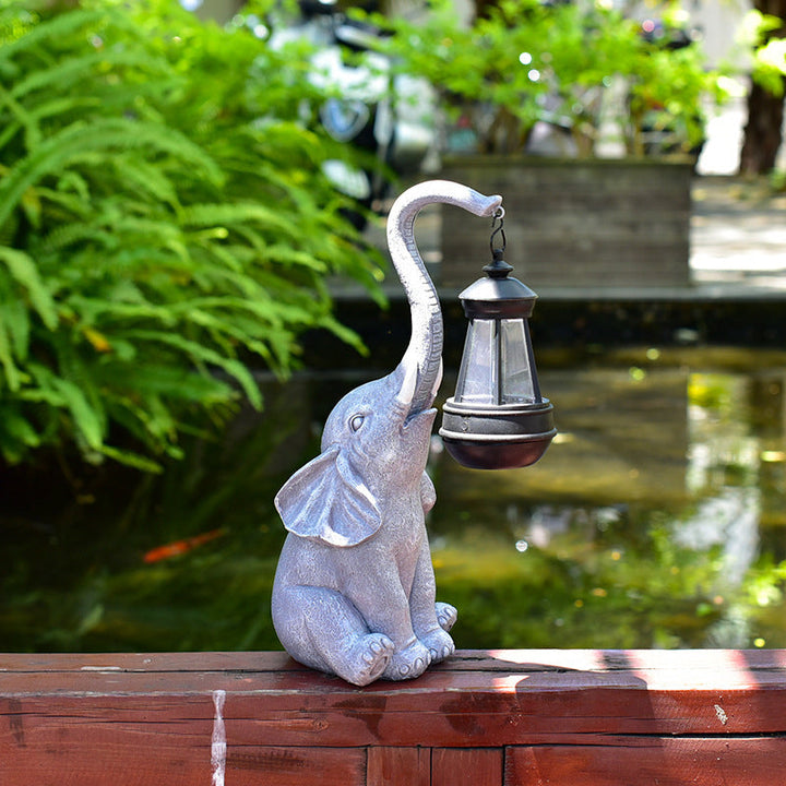 Contemporary Creative Solar Waterproof Resin Elephant LED Outdoor Light Landscape Lighting For Garden | Kalsten