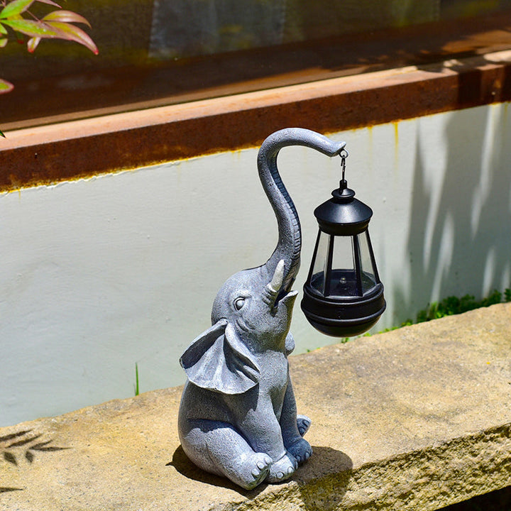 Contemporary Creative Solar Waterproof Resin Elephant LED Outdoor Light Landscape Lighting For Garden | Kalsten