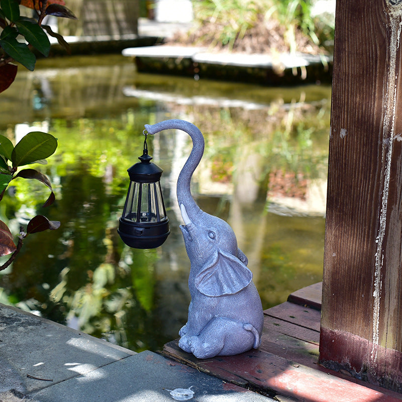 Contemporary Creative Solar Waterproof Resin Elephant LED Outdoor Light Landscape Lighting For Garden | Kalsten