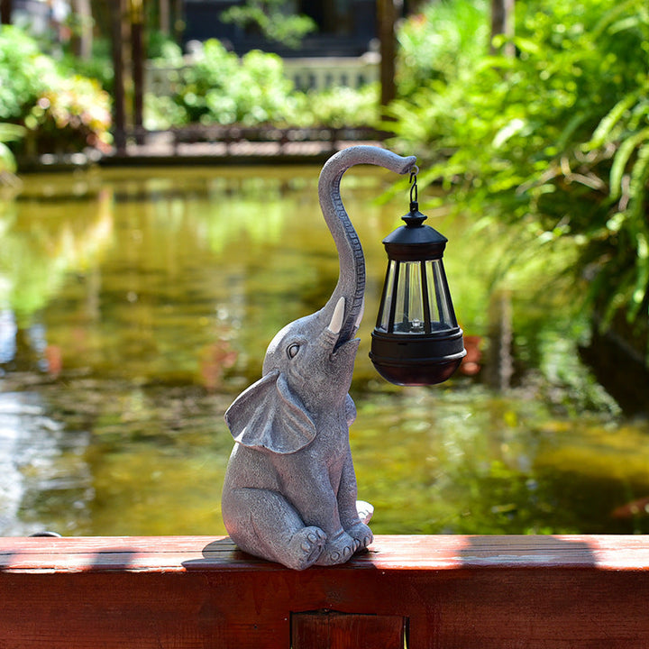 Contemporary Creative Solar Waterproof Resin Elephant LED Outdoor Light Landscape Lighting For Garden | Kalsten