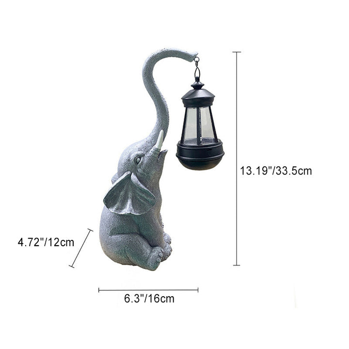 Contemporary Creative Solar Waterproof Resin Elephant LED Outdoor Light Landscape Lighting For Garden | Kalsten