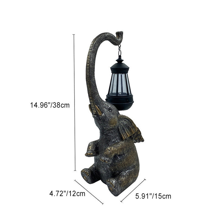 Contemporary Creative Solar Waterproof Resin Elephant LED Outdoor Light Landscape Lighting For Garden | Kalsten