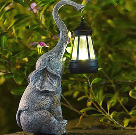 Contemporary Creative Solar Waterproof Resin Elephant LED Outdoor Light Landscape Lighting For Garden | Kalsten
