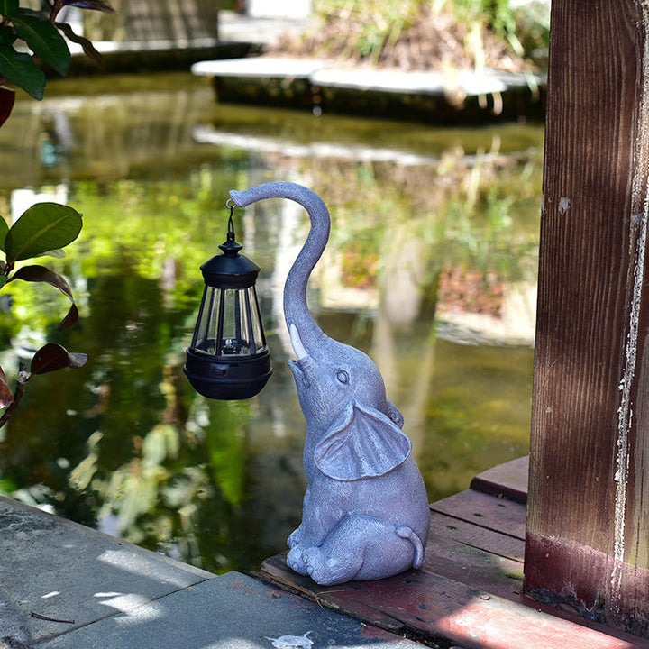 Contemporary Creative Solar Waterproof Resin Elephant LED Outdoor Light Landscape Lighting For Garden | Kalsten