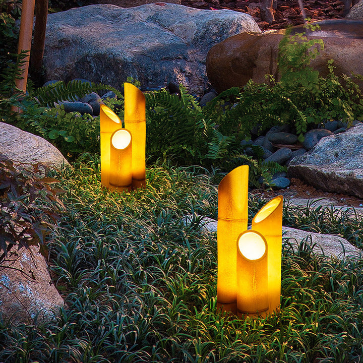 Contemporary Creative Waterproof Solar Resin Bamboo LED Landscape Lighting Outdoor Light For Garden | Kalsten
