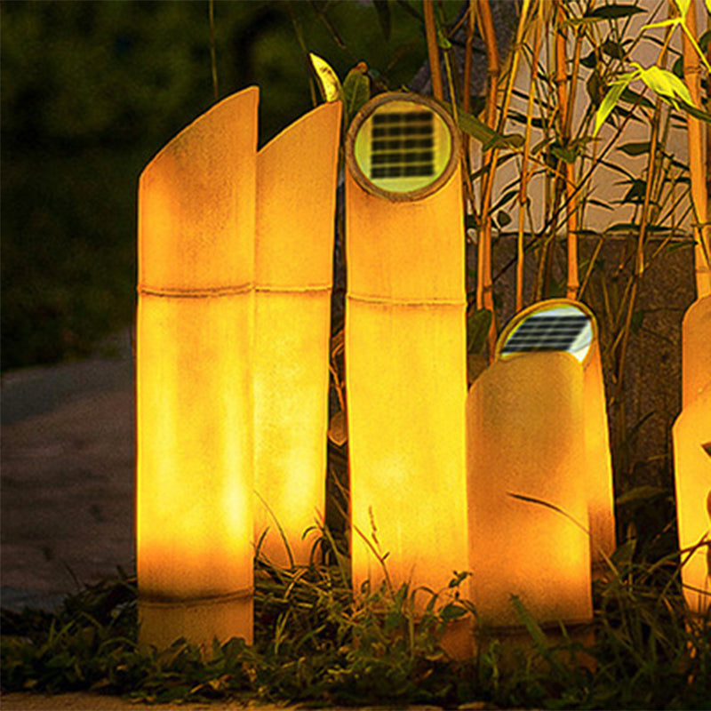 Contemporary Creative Waterproof Solar Resin Bamboo LED Landscape Lighting Outdoor Light For Garden | Kalsten