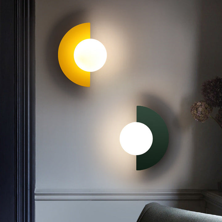 Glass Globe Wall Light with Color Base Kalsten