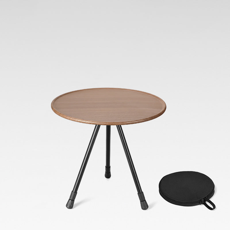 Modern Simplicity Aluminum Alloy ABS Round Foldable Outdoor Coffee Table 1-Tray Pocket Lamp Holder For Outdoor | Kalsten