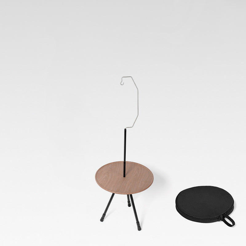 Modern Simplicity Aluminum Alloy ABS Round Foldable Outdoor Coffee Table 1-Tray Pocket Lamp Holder For Outdoor | Kalsten