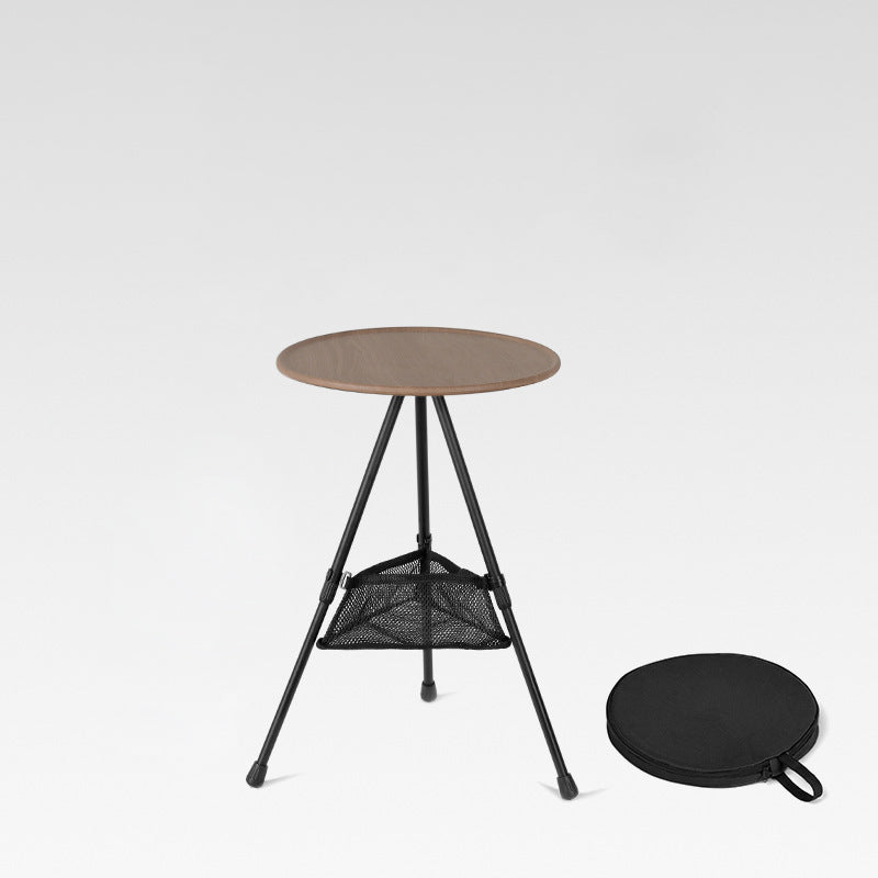 Modern Simplicity Aluminum Alloy ABS Round Foldable Outdoor Coffee Table 1-Tray Pocket Lamp Holder For Outdoor | Kalsten