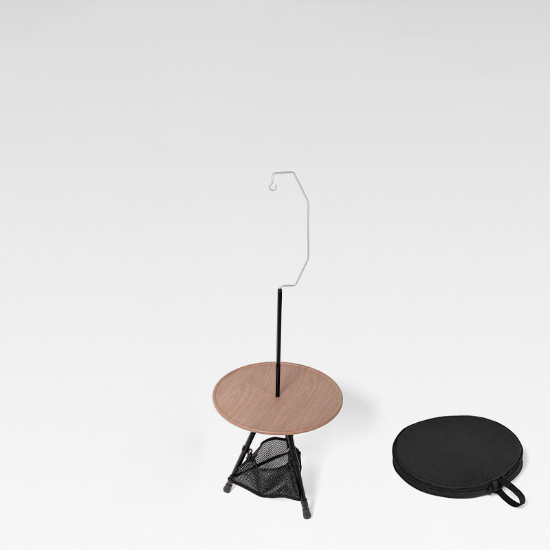 Modern Simplicity Aluminum Alloy ABS Round Foldable Outdoor Coffee Table 1-Tray Pocket Lamp Holder For Outdoor | Kalsten