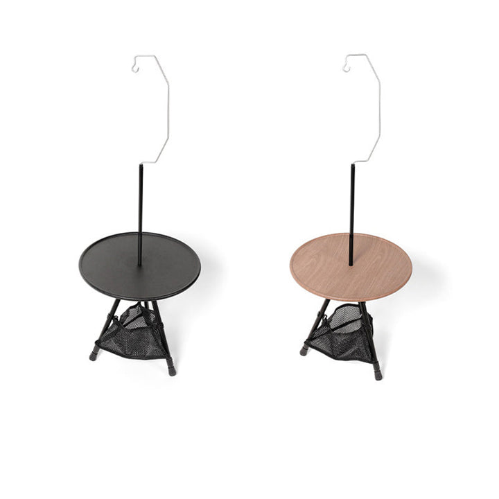 Modern Simplicity Aluminum Alloy ABS Round Foldable Outdoor Coffee Table 1-Tray Pocket Lamp Holder For Outdoor | Kalsten