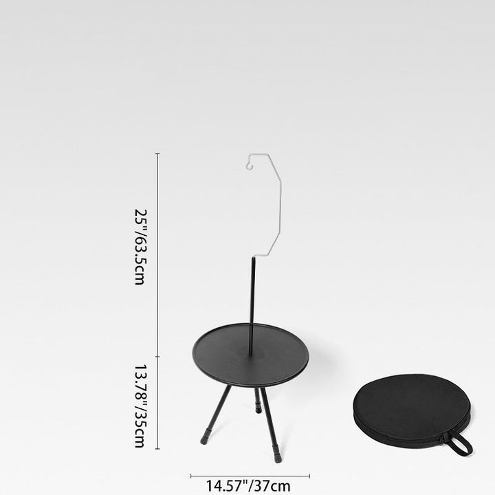 Modern Simplicity Aluminum Alloy ABS Round Foldable Outdoor Coffee Table 1-Tray Pocket Lamp Holder For Outdoor | Kalsten
