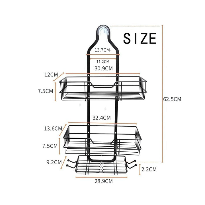 Variant image for Three Layer Shower Organizer Caddy - Durable Iron Wall-Mounted Bathroom Storage and Shower Organizer for Essentials-3