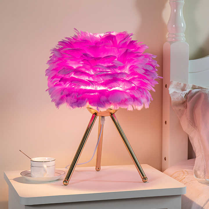 Blossom Table Lamp – Elegant Feather Design with Dimmable Light | Kalsten